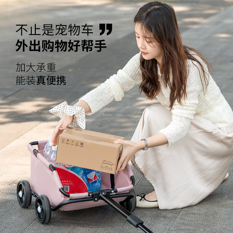 Small Pet Cat and Dog Stroller, Children's Baby Pretend Play Toy, Small Pull Cart, Handcart, Outdoor Pet Cart, Dog Cart