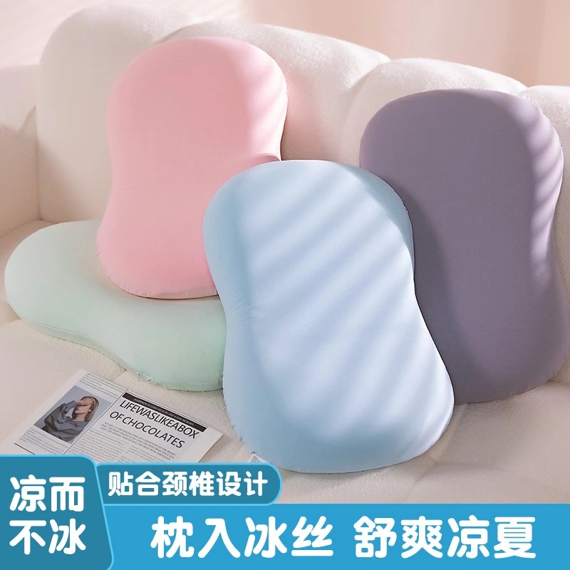Ice Silk Memory Foam Single Cervical Pillow Office Nap Pillow Student Dormitory Sleep Nap Pillow Cross-border