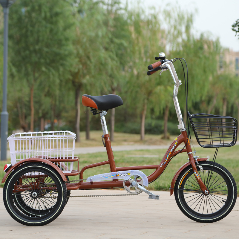 Wholesale new human tricycle bicycle middle-aged and elderly walking bicycle adult small plate light leisure