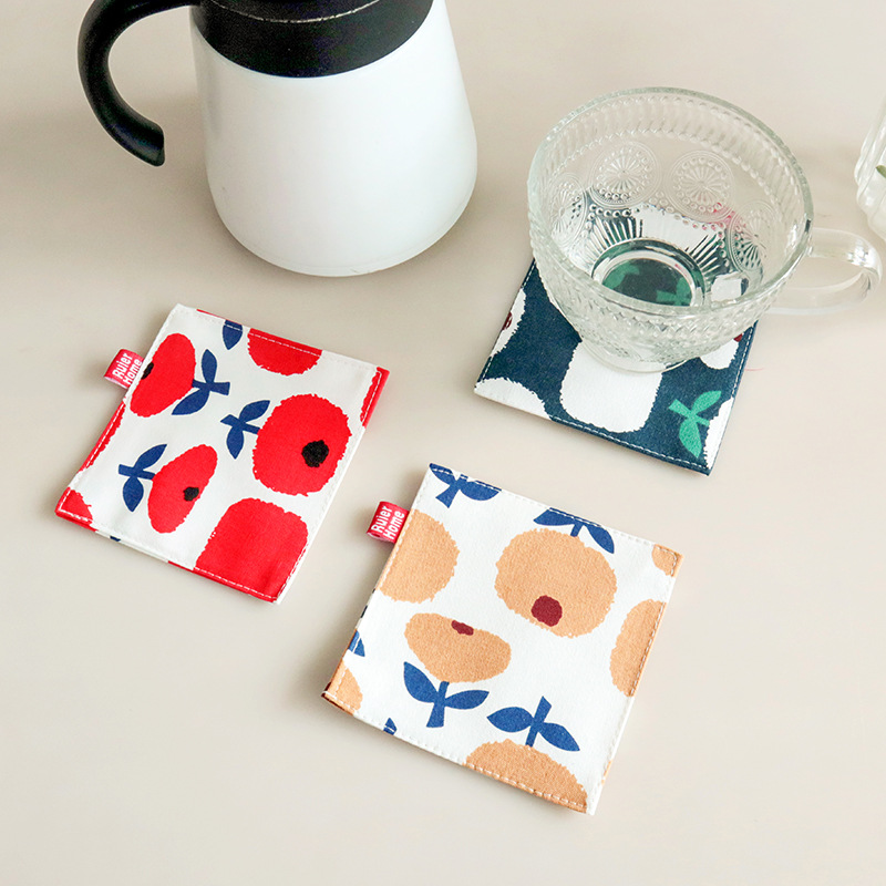 Coaster Japanese Fabric Coaster Double Layer Mug Coaster Tea Coaster Insulated Coaster
