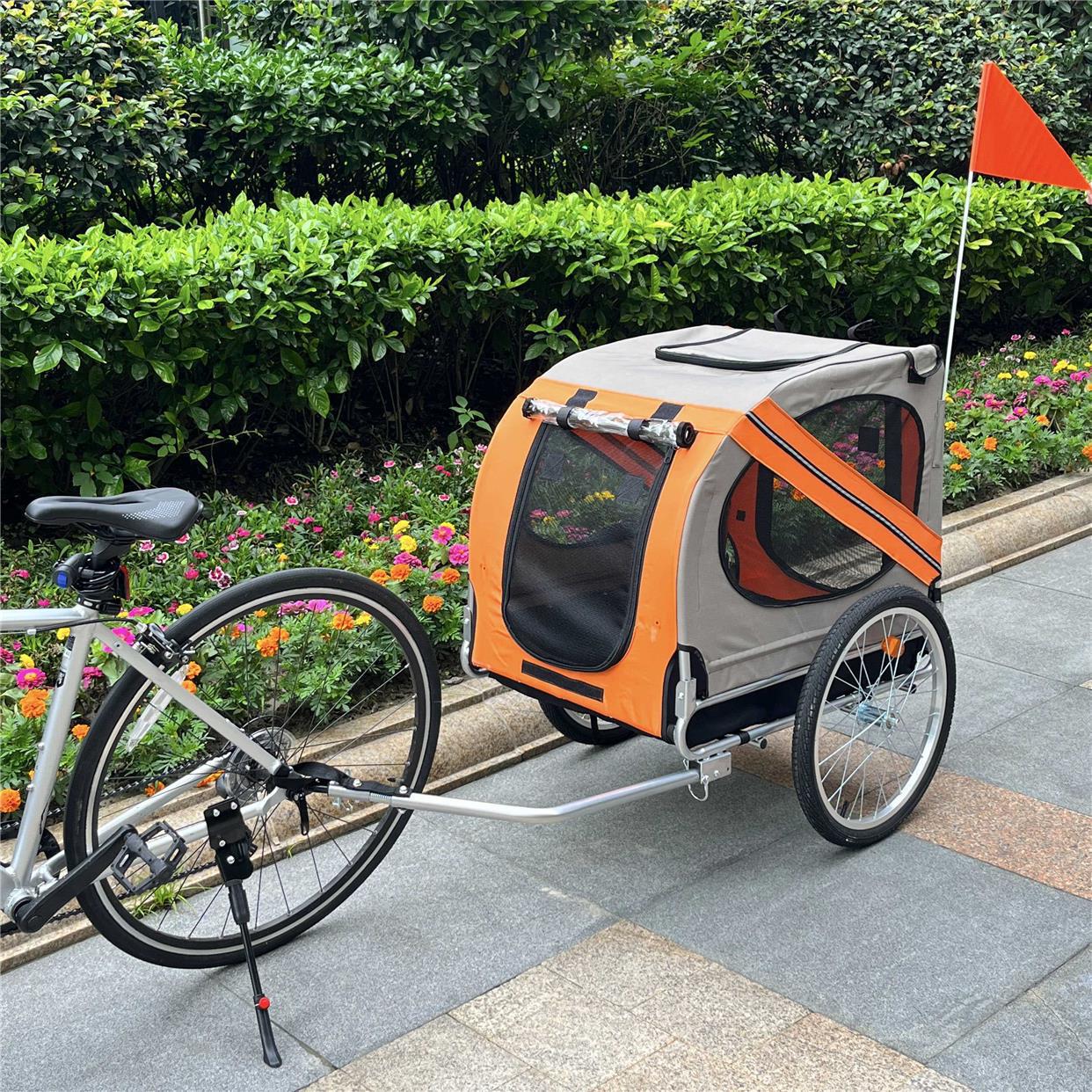 Outdoor Cycling Rear-Mounted Parent-Child Trailer for Cats, Dogs, and Children's Bicycles, Rear-Mounted Bucket Mountain Bike Push-Pull Cart