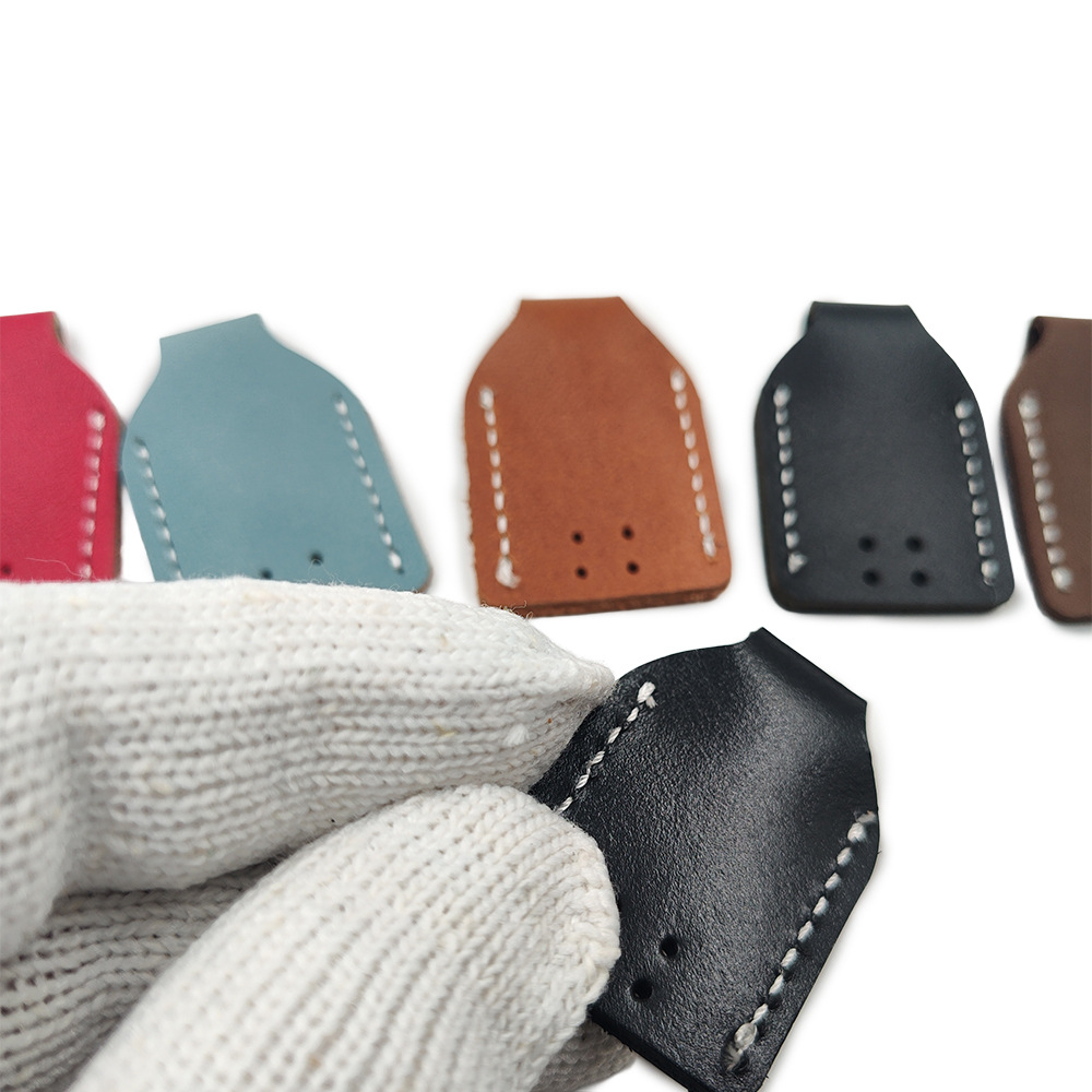 Customized Leather Pull Tabs with Free Sample Embossing of Logo, Colorful Leather Tags, Lanyards, Special-Shaped Leather Cutting and Stitching Tags