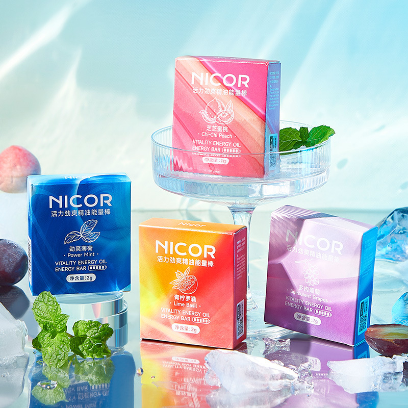 Nicor Vitality Refreshing Essential Oil Energy Bar Sleepy Driving Nasal Inhalation Cooling Oil Double Hole Nasal Tong Cross-Border Exclusive