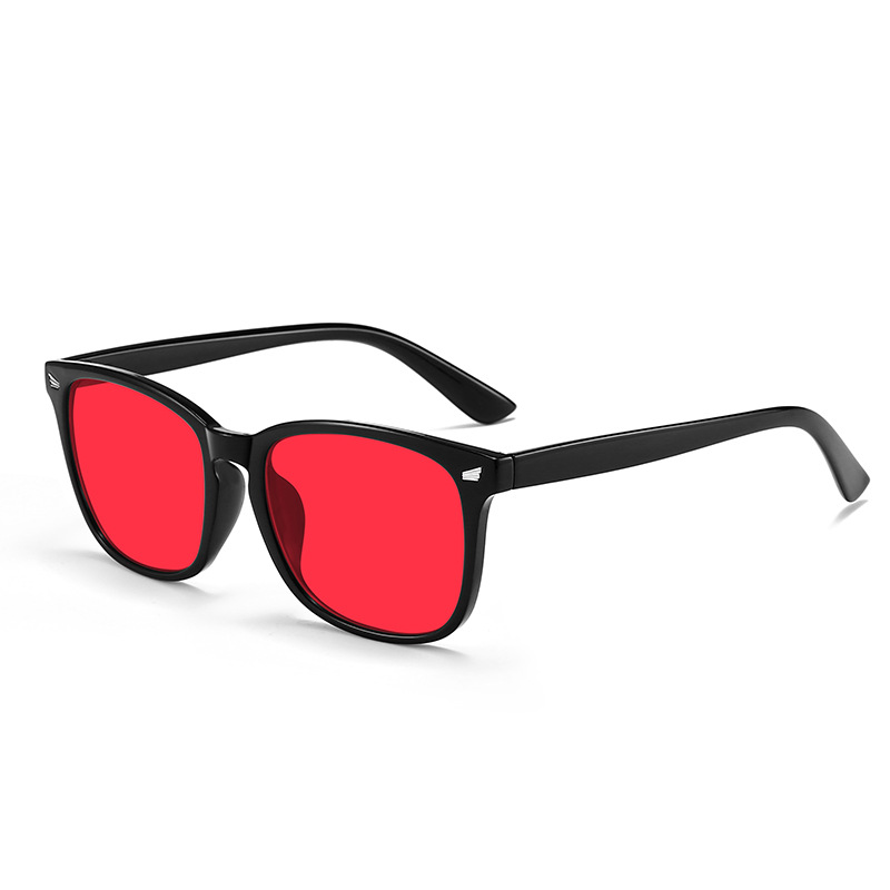 2025 new fashion rice nail trend sleep lens anti-blue light anti-ultraviolet radiation red frame glasses