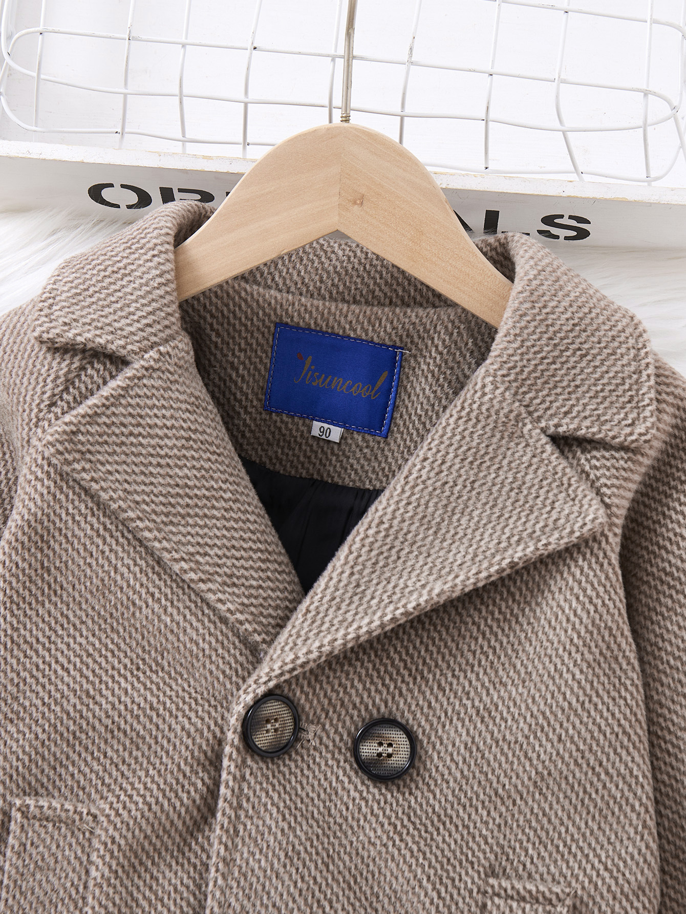 Boys Woolen Coat Woolen Coat 2024 Autumn and Winter New Children's Wear Children's Baby Stylist Thickened Small Suit Trendy