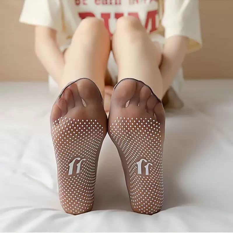 Silk Stockings Women's Seamless Crystal Socks Silicone Anti-slip Massage Socks Summer Ultra-thin Anti-hook Invisible Mid-tube Socks