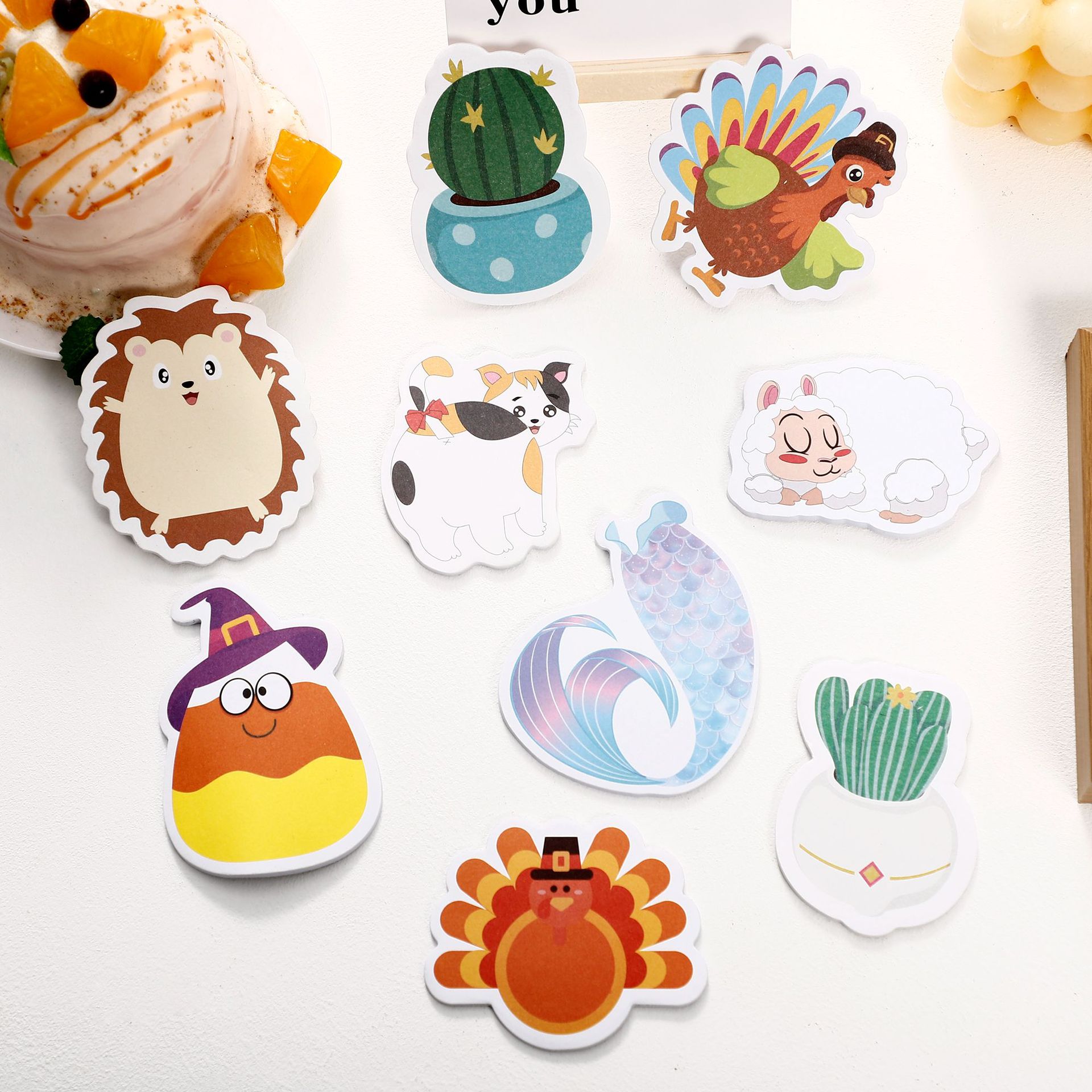 Custom Sticky Notes with Unique Shapes, Reusable Cartoon Cute Memo Pads, Ins-Style Creative Sticky Notes