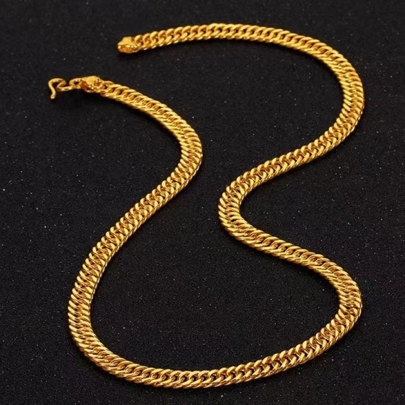 Мужское ожерелье из вьетнамского песчаного золота, цепочка для мужчин и женщин, цвет не тускнеет