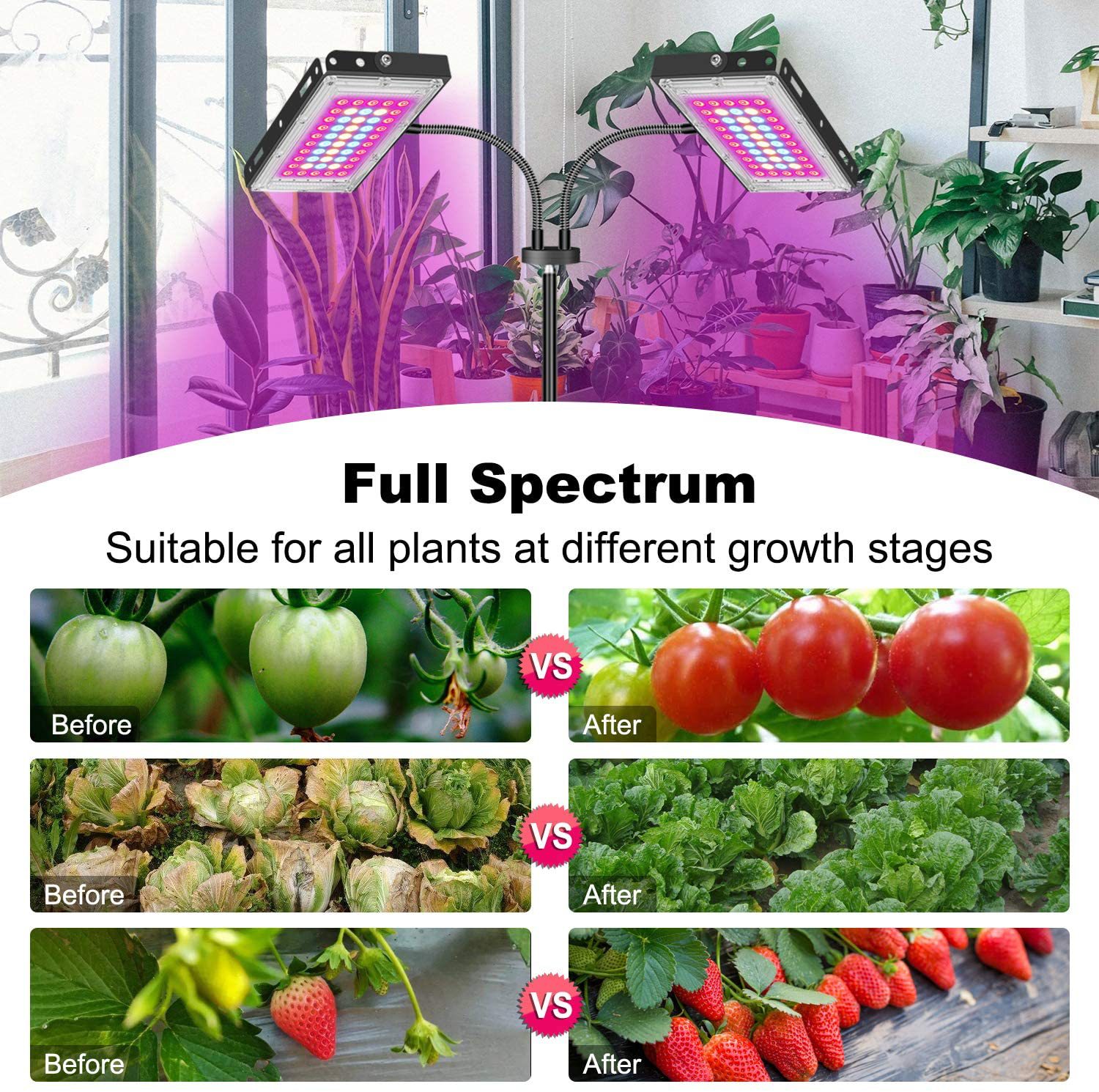 Plant growth lamp plant lamp floor-to-floor fleshy fill light LED imitation sunlight shining full spectrum rose flower lamp