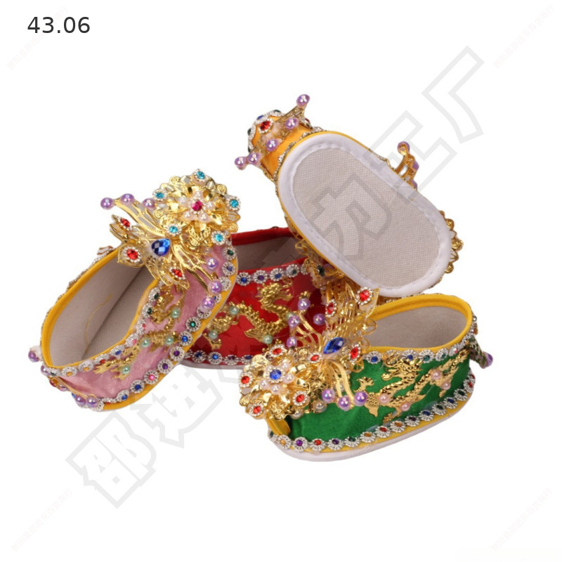 Diamond-Style Phoenix Crown Shoes for Offering to Goddess of Mercy at Temple