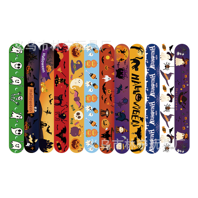 Halloween Snap Ring Halloween Snap Ring Bracelet Ghost Festival Party Snap Ring Bracelet Cartoon Wristband