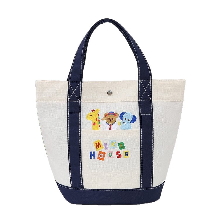 Yibena Mummy Canvas Bag Contrast Color Mommy Bag Handbag Mother and Baby Bag Mommy's Portable Bag Bucket Bag