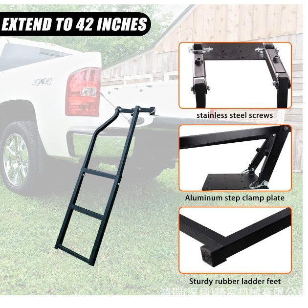 Car Modification Self-Drilling Hexagonal Screw Foldable Telescopic Pickup Truck Universal Folding Telescopic Adjustable Tail Ladder