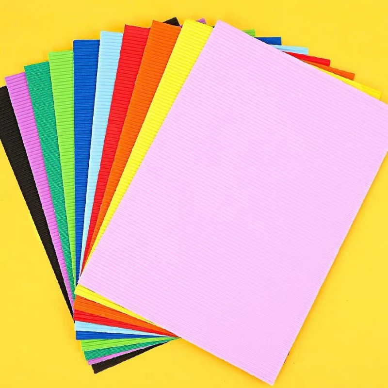 Colorful A4 Corrugated Paper 10 Sheets Kindergarten Kidsren's Handmade Model Paper Mold Material DIY Art Paper Wavy Paper