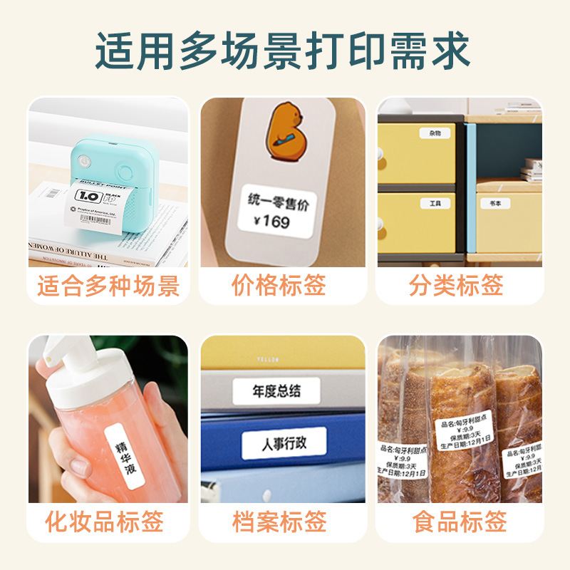 Mini Label Printer Thermal Printing Home Portable Printing Photo Document Wrong Question Sorting Home Storage Machine