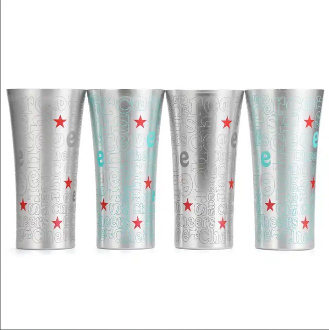 Light-Changing Aluminum Beer Cup, Food-Grade Color-Changing Aluminum Cup When Cooled, Color-Changing Single-Layer Aluminum Color-Changing Cup with Printable Logo