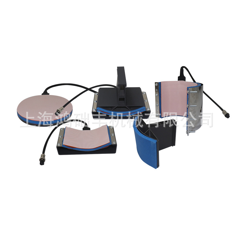 Thermal transfer machine 38*38 Blue and White 5-in -1 ironing machine garment flat Press ironing machine 5-in -1 equipment