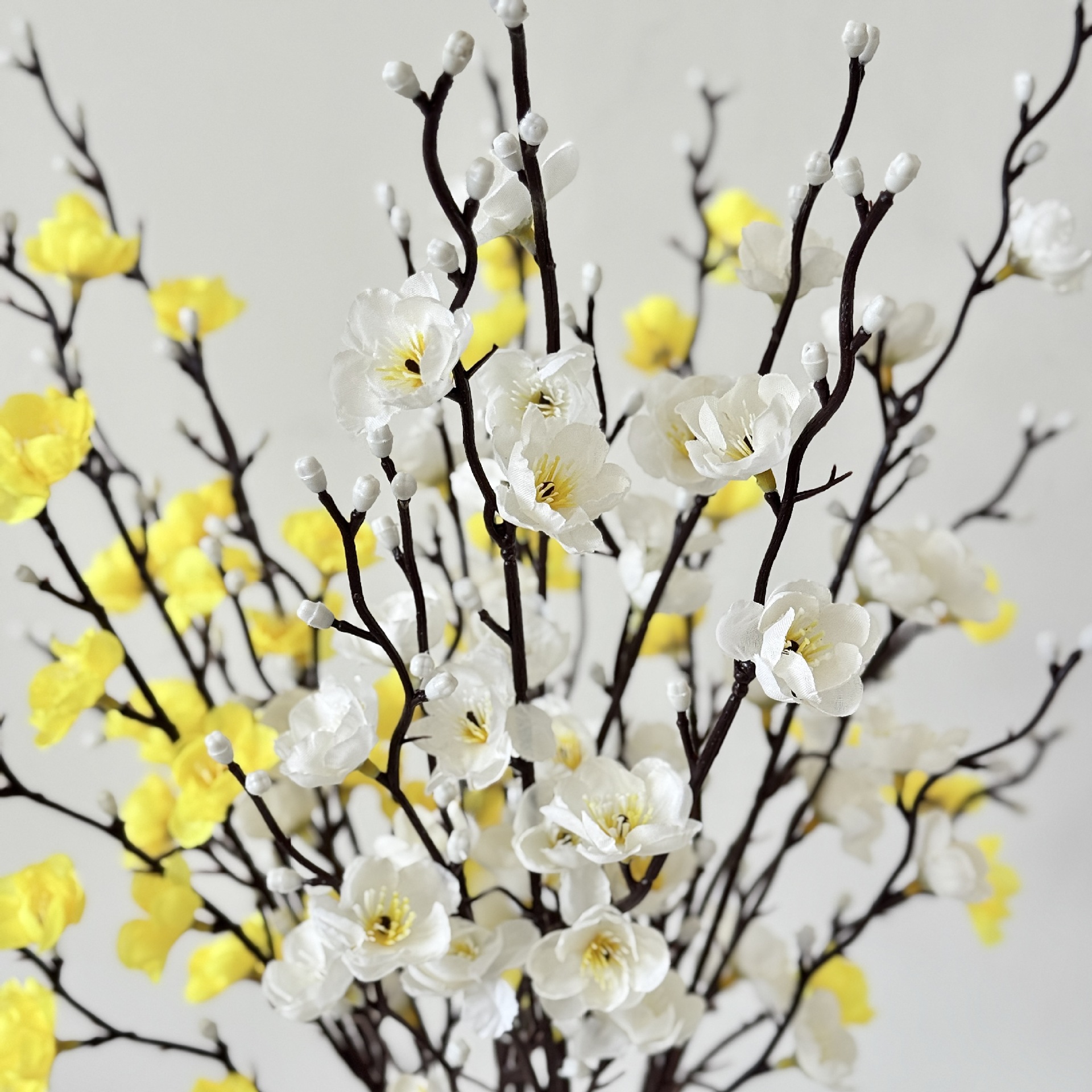 Cross-border Hot Sale 55CM Single Plum Blossom White Mini Chimonanthus Artificial Flower Chinese Home Decoration Arrangement