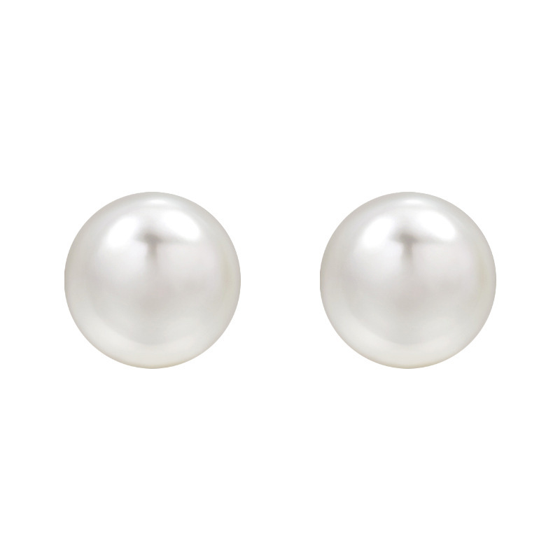 Shijia Steamed Bun Powder Light Milk White Pearl Earrings Accessible Luxury High-End S925 Silver Needle Cold Style Pearl Earrings Wholesale