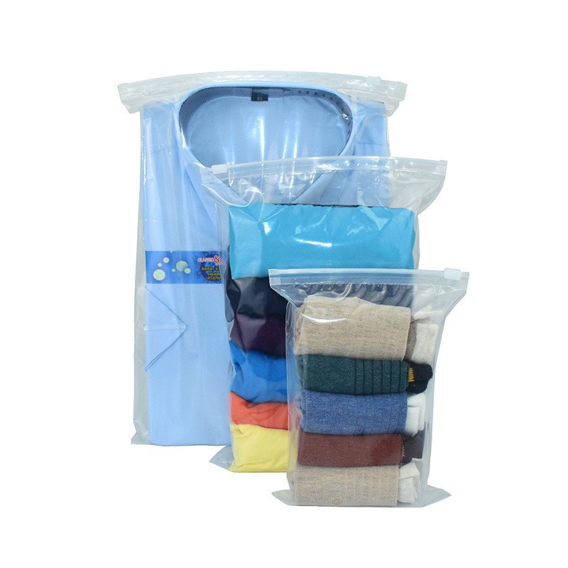 pe transparent frosted zipper bag clothing clothing packaging bag clothes zipper ziplock bag plastic packaging bag wholesale