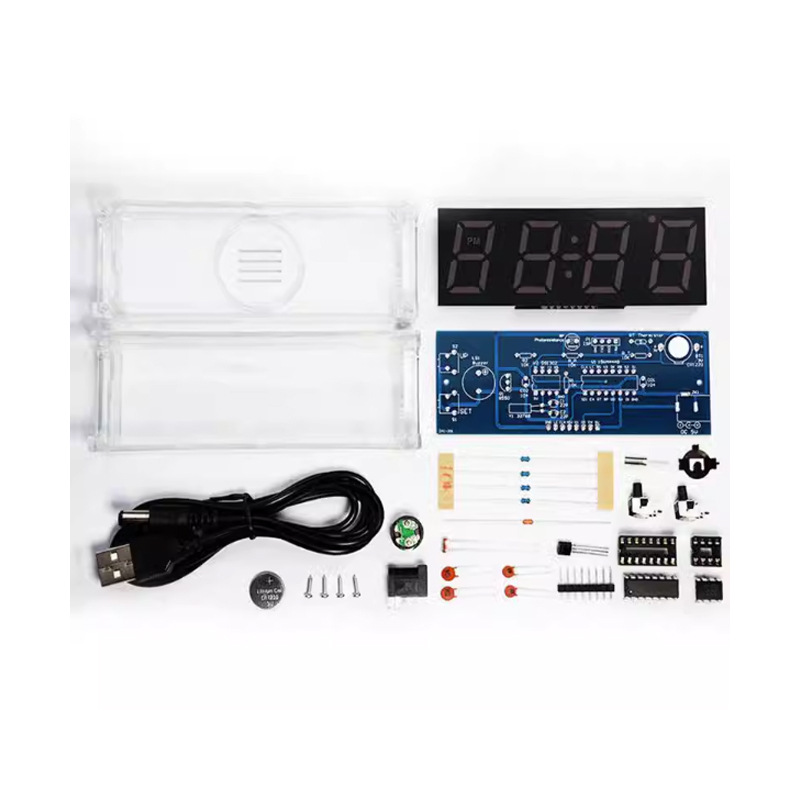 Seven-color digital clock electronic production kit diy parts components suit electronic watch welding experiment