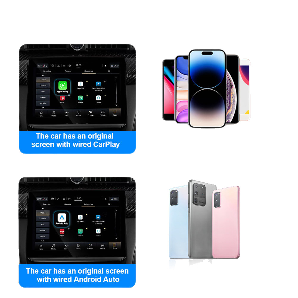 Hot Sale Wireless CarPlay Box Android Auto Car Interconnection Box 2 in 1 Wireless CarPlay Adapter