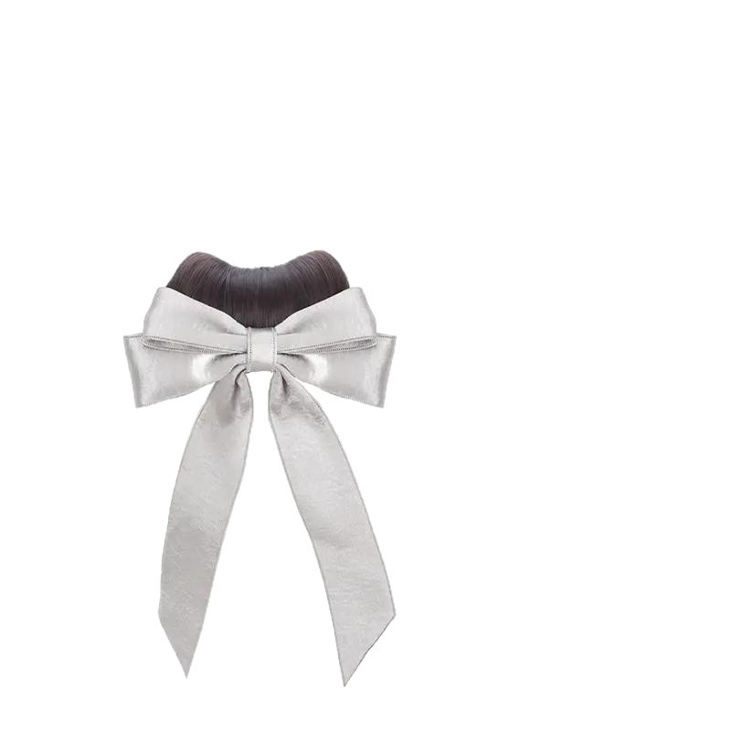 Pink Wig Bow Ribbon Hair Clip for Women 2025 New Style High-End Bun Hair Clip for the Back of the Head