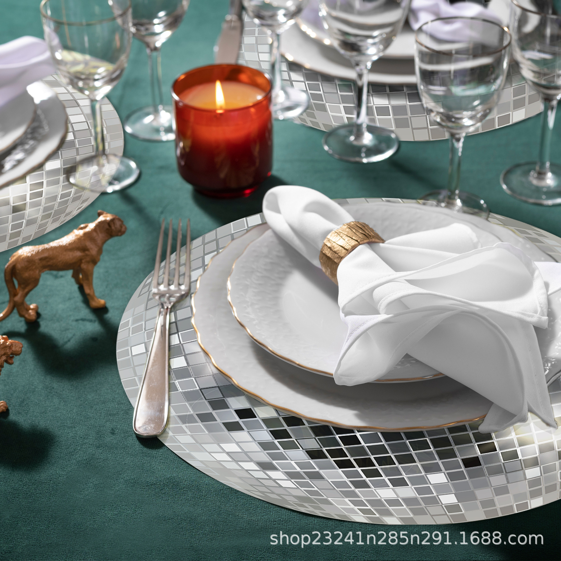 CA013 Round Disco Disco Ballroom Atmosphere Layout Disposable Placemat Paper Placemat