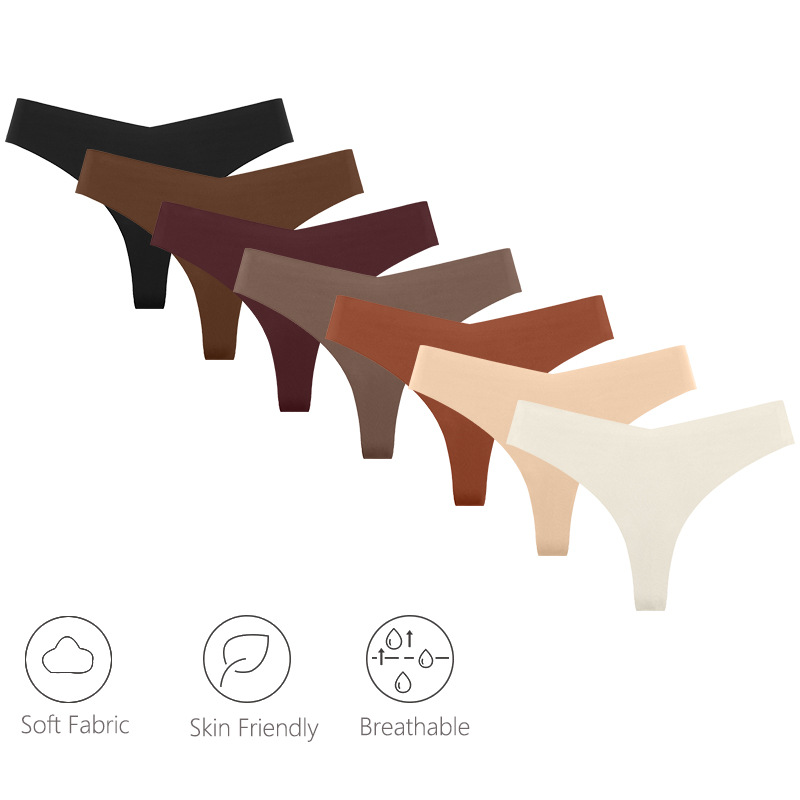 Cross-Border European and American Sports Yoga Women's Sexy Breathable Underwear Women's Adhesive Seamless Underwear Large Size T-Shaped T-Pants