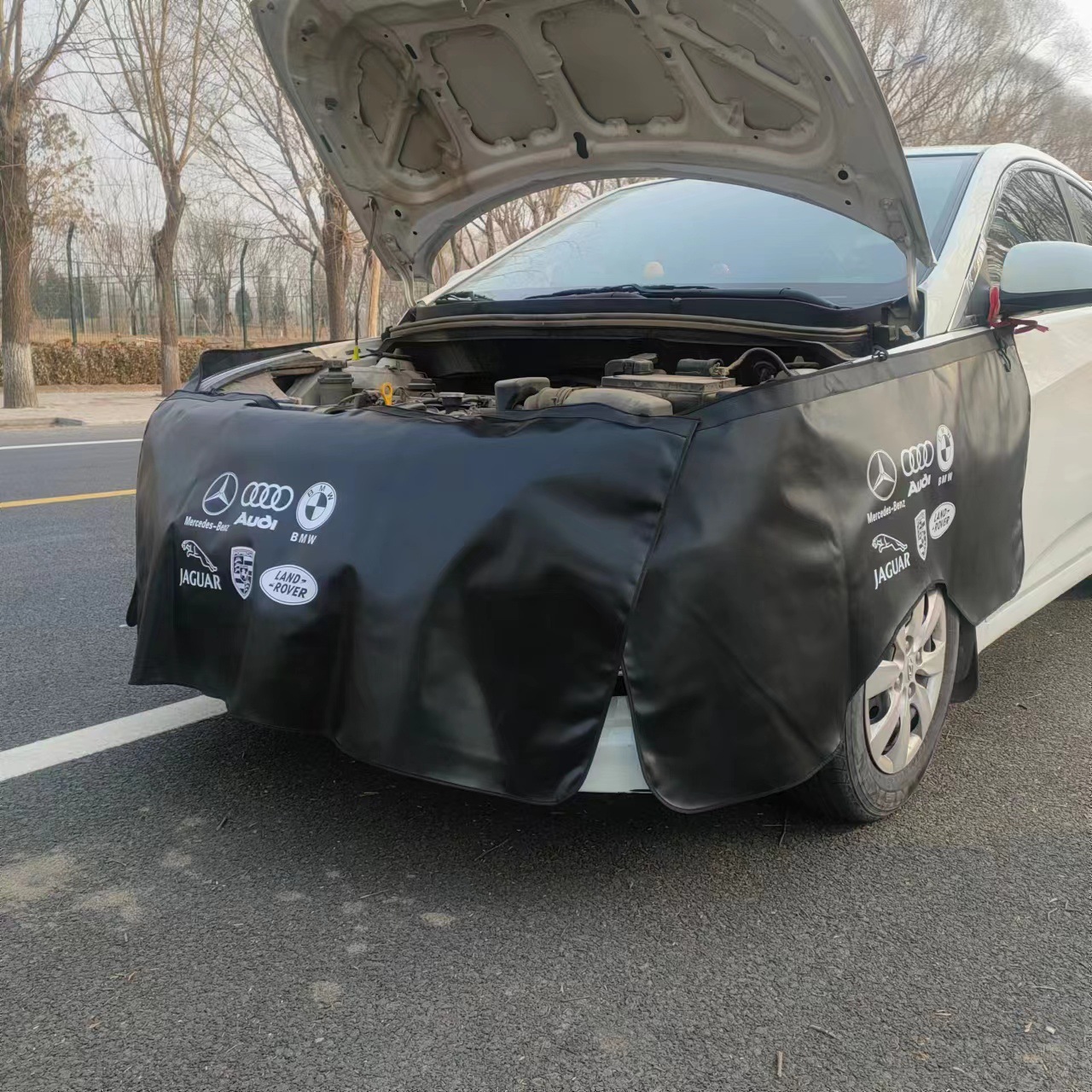 Wholesale Car Repair Fender Three-Piece Set, Washed Leather Fender Guard, Maintenance Mat with Logo Printing Wholesale