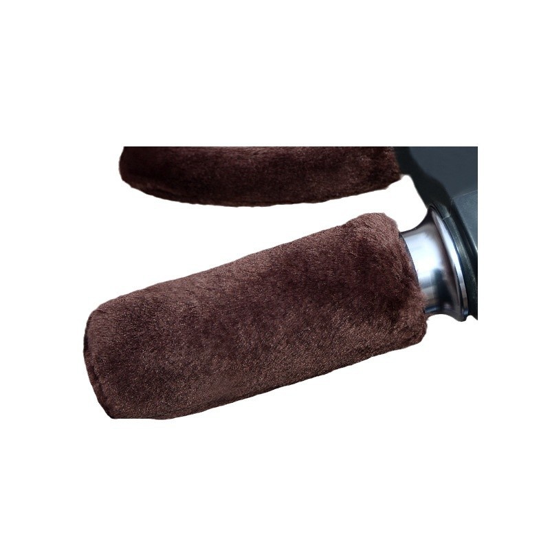 Electric Car Handle Cover Anti-slip Sweat-absorbent Cold-proof Warm Imitation Rabbit Plush Motorcycle Handle Cover Universal fleece-lined