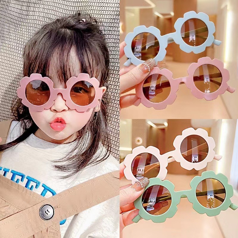 Children's Sunglasses for Outdoor Travel, Sun Protection and Uv Protection, Cute Little Flower Baby Decorative Glasses