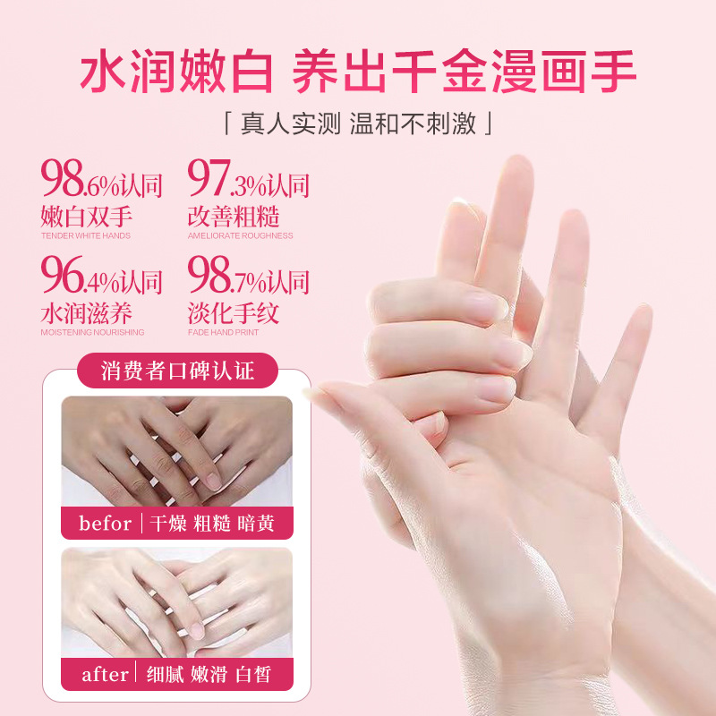 Ji Cunxi Nicotinamide White Cat Claw Hand Mask Moisturizing and Hydrating Tender Hands Moisturizing Care Nail Art Hand Mask Wholesale