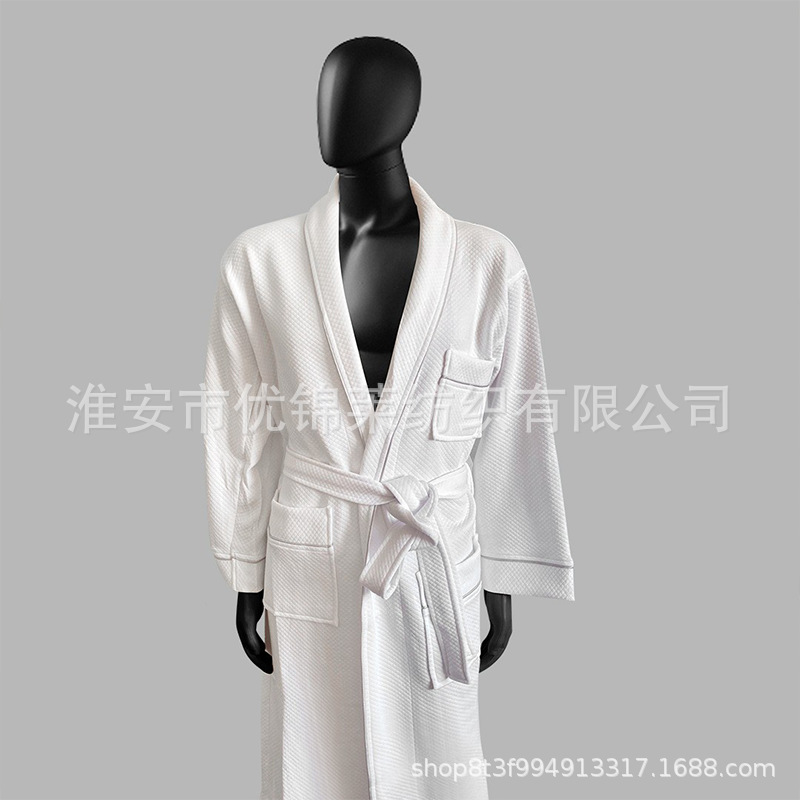 Star Hotel High-End Comfortable Homestay Beauty Salon Thickened Air Layer Atour-Style Bathrobe Long Sleeves