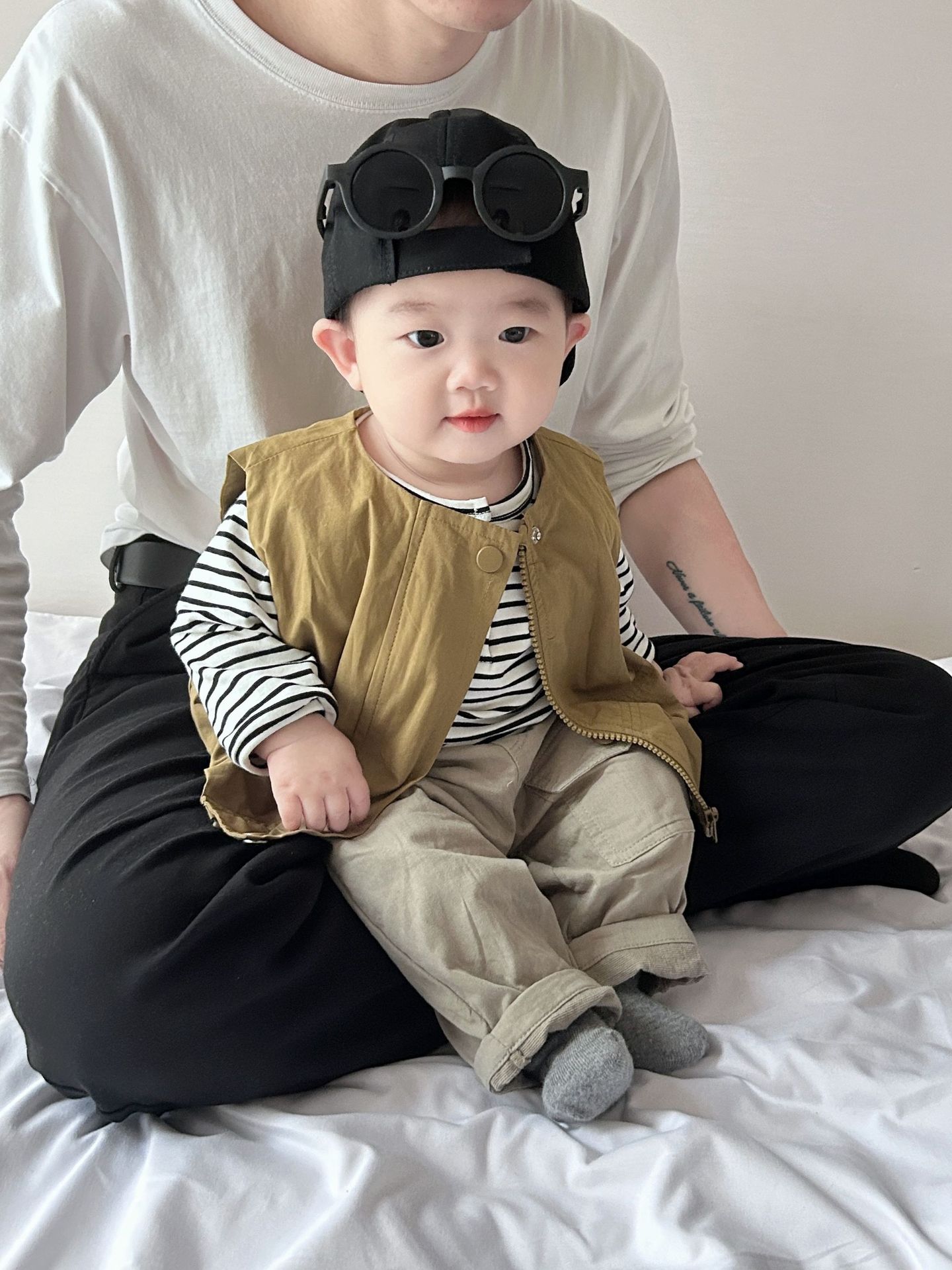 Boys' suit spring clothes Korean style baby clothes outing clothes boys and babies go out fried street all-matching vest suit spring