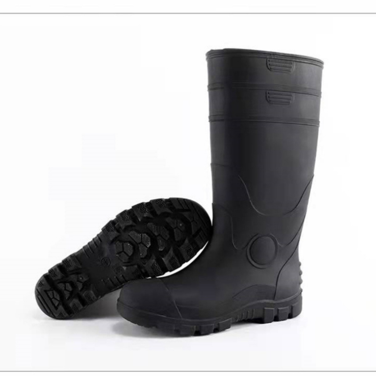 High Earthworm PVC Anti-smashing Rain Boots Security Shoes 1 Pair GA84102