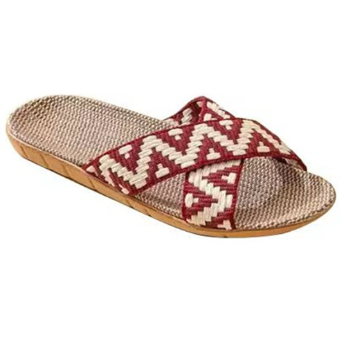 New linen slippers women's summer home indoor non-slip couple cotton and linen floor slippers soft bottom sandals wholesale