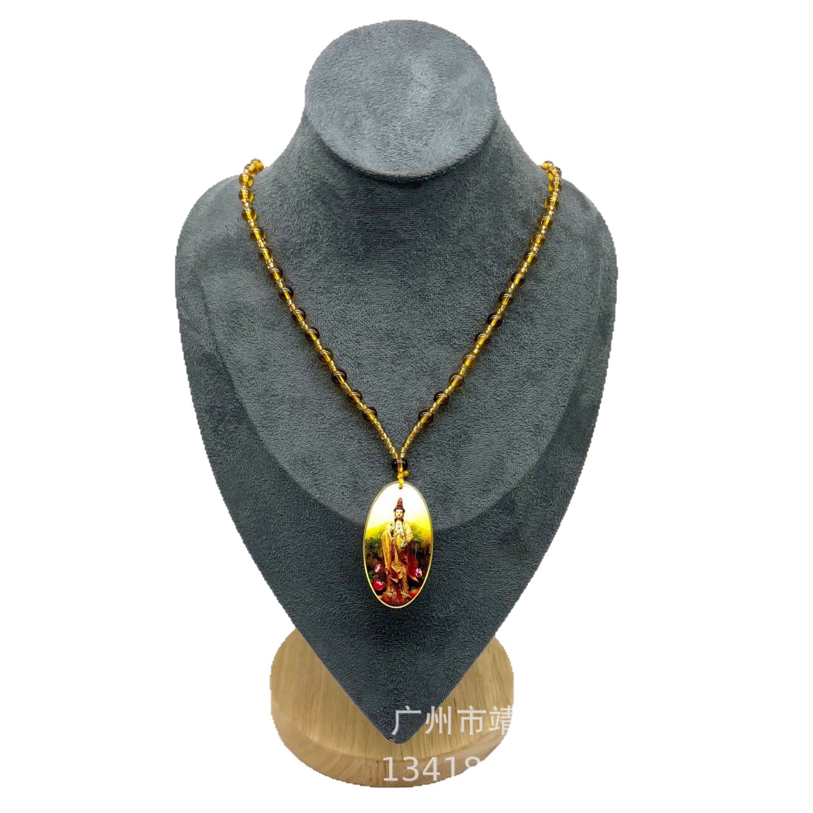 In-Stock Avalokiteshvara Pendant Necklace with Avalokiteshvara Buddha Statue Hanging Tag