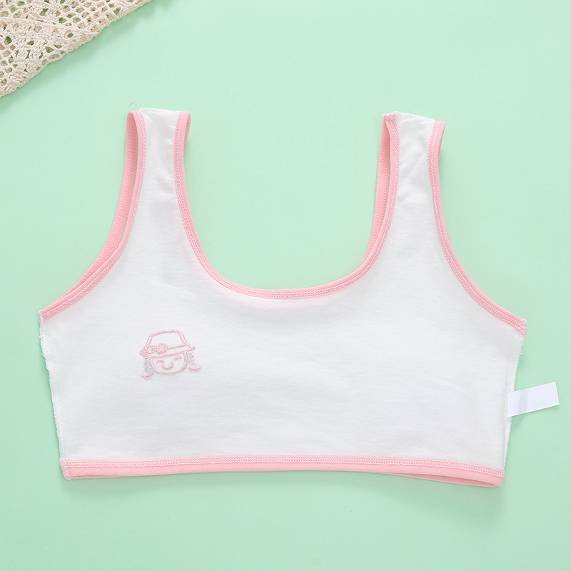 Factory direct cotton girls developmental vest primary school girls wear children's underwear thin cotton anti bump