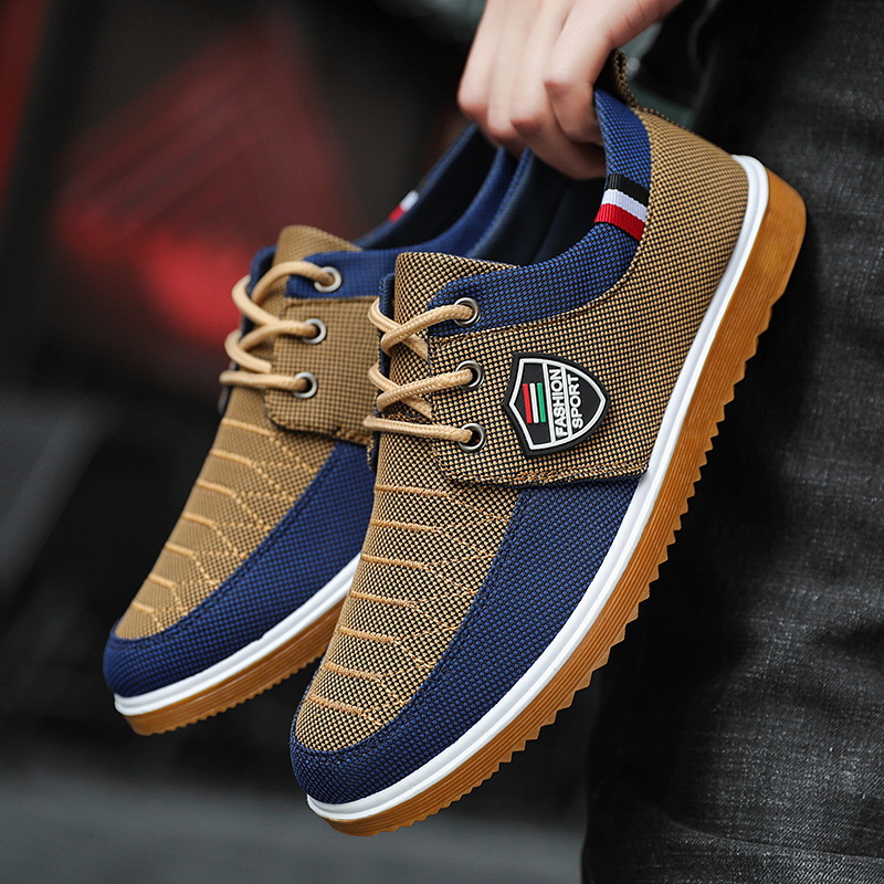 plus size Old Beijing Cloth Shoes Men's Dad All-match Work Shoes Casual Board Shoes Korean Men's Lace-up Casual Canvas Shoes