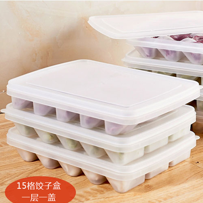 Food-Grade Thickeneded Refrigerator Crisper with Lid, Household Commercial Quick-Frozen Wonton Box, Anti-Stick 21-Compartment Dumpling Box Wholesale