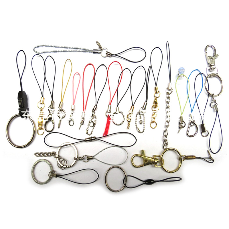 Оптовая продажа шнуров для мобильных телефонов с карабином, шнур для мобильного телефона, лямка из цинкового сплава, стальная, медная лямка для мобильного телефона