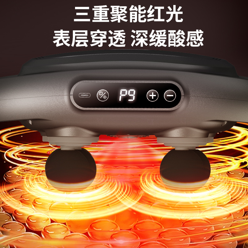 Rechargeable Multi-Head Fascia Gun with Strong Vibration for Waist and Back, Twelve-Head and Sixteen-Head Massager, Cross-Border Six-Head Fascia Gun