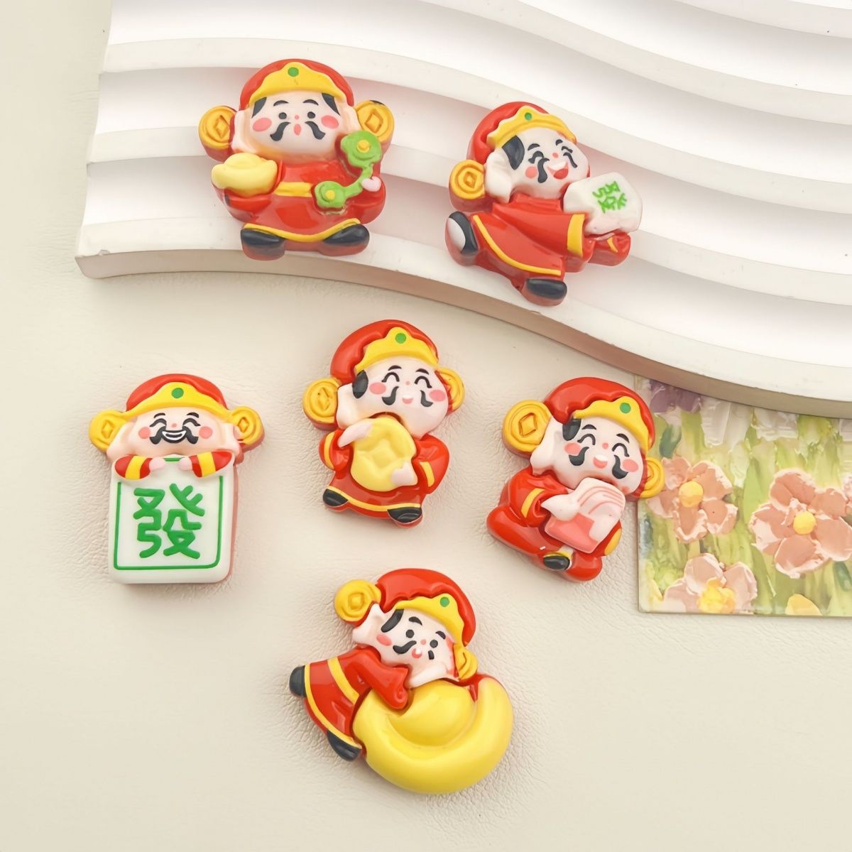 New Year New Year Spring Festival God of Wealth Yuanbao resin diy accessories wholesale handmade diy cream glue mobile phone case head rope