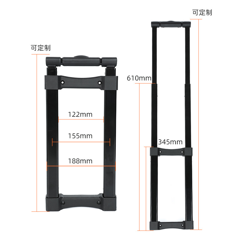 Small Mechanical Equipment Accessories Pull Rod, Heavy-Duty Plastic Aluminum Box Pull Rod, Telescopic Aluminum Alloy Tool Box Pull Rod