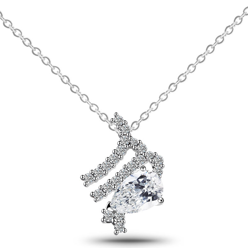 Grown Diamond Virgin Constellation Necklace Niche Design Wholesale Pendant Water Drop Diamond 18K Gold Diamond Chain