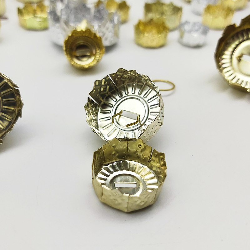 Manufacturers produce Christmas ball cap cover electroplated gold glass ball aluminum cover Christmas tree accessories hanging cover ball cover