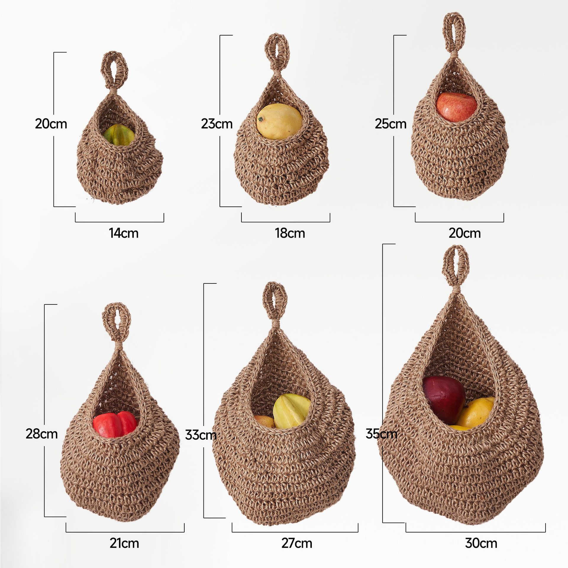 Handmade cotton rope woven wall hanging net bag vegetable and fruit storage basket bird's nest wall hanging water drop net bag
