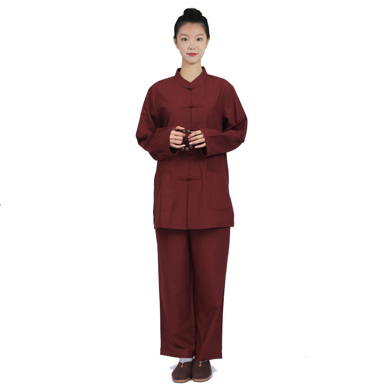 Haiqing Jushi Suit Men's and Women's Suit Dharma Association Worship Four Seasons Jushi Suit Red Dark Blue Coffee Monk Suit Monk Suit Zen Suit