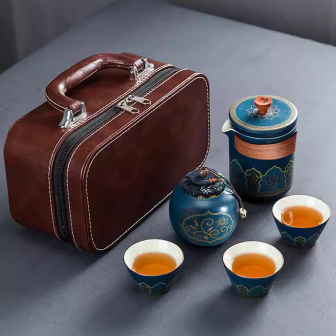 Japanese-style travel tea set suit one pot three cups Express Cup outdoor portable office custom gift gift gift gift gift